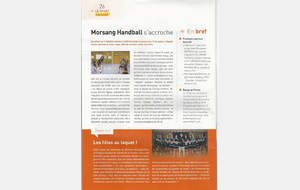 Article sur le club de handball de Morsang-Fleury