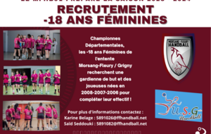 Recrutement -18 ans Féminines