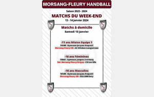 Matchs à domicile du 13-14 Janvier