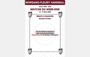 Match à domicile du 16-17 Mars