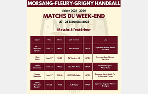 Matchs à l'extérieur du 27-28 Septembre