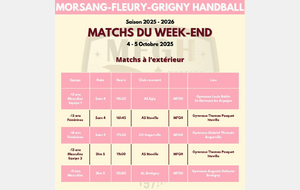 Matchs à l'extérieur du 4-5 Octobre