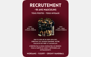 Recrutement -18 ans Masculins