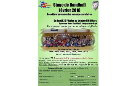 Stage de Février 2018 