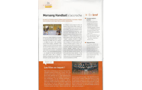 Article sur le club de handball de Morsang-Fleury
