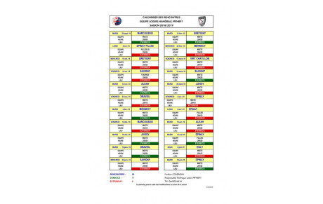 Planning équipe loisirs 2018/2019