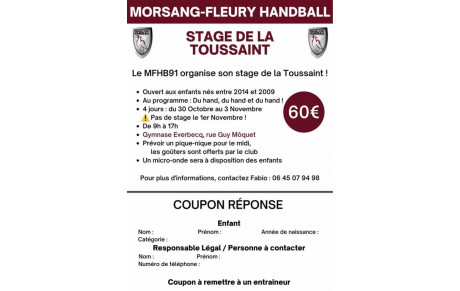 Stage de la Toussaint !