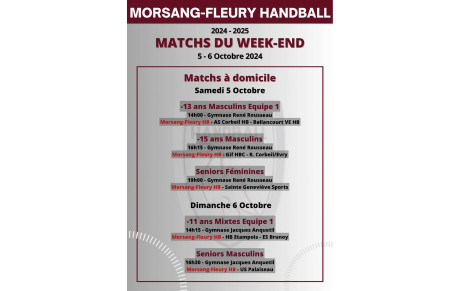 Matchs à domicile du 5-6 Octobre