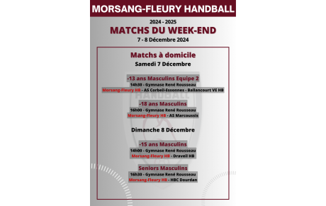 Matchs à domicile du 7-8 Décembre